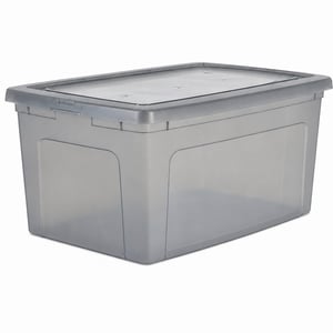 Úložný box Iris Ohyama MCB-50, 50 l, sivý, s vekom, stohovateľný, plastový, 1 ks, do skrine, na police, na hračky, na obuv