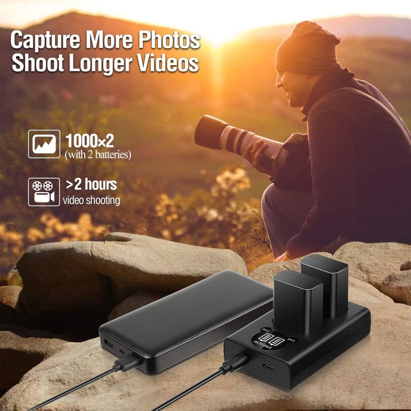 Sony NP-FW50 akkumulátor szett, 2db 1300mAh + USB töltő, A6000/A7/RX10 sorozathoz