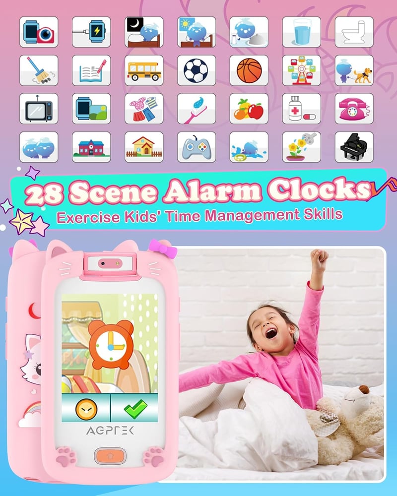 AGPTEK 32GB Gyerek MP3 Lejátszó Kamerával és Játékokkal, 2,8" Kijelző