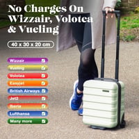 Cabin Max Anode Fekete Kemény Héjú Kabinbőrönd, Könnyű ABS Gurulós Utazótáska 4 Kerékkel, Wizz Air Kompatibilis 40x30x20cm 3