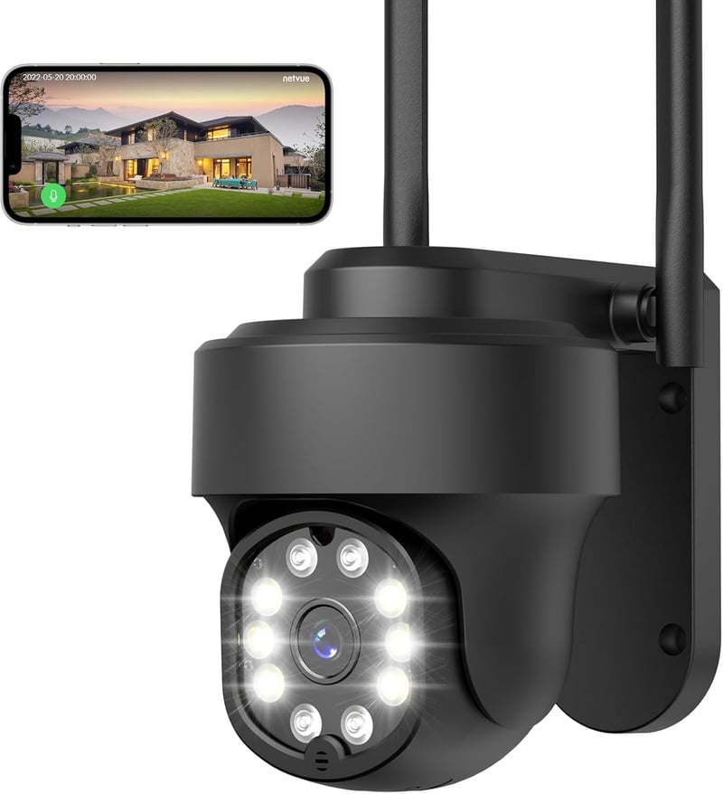NETVUE WiFi Kültéri Biztonsági Kamera - FHD, Színes Éjjellátás, Mozgásérzékelés