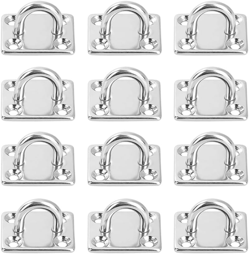 SAIJIAN 12 db Rozsdamentes Acél M5 Szemes Rögzítőlap - 35x30x25mm Négyzet Alakú Felfüggesztő Lemez 50kg Teherbírással Kampók Akasztásához