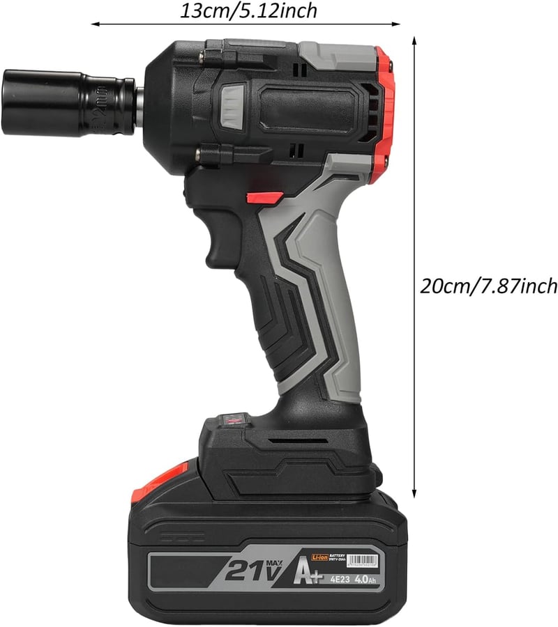 Weytoll 350Nm Akkus Ütvecsavarozó, 21V, 2x4Ah, 3000RPM, Autószereléshez