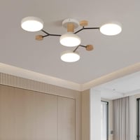 Schindora 4 Fejes LED Mennyezeti Lámpa, 36W Semleges Fehér 4500K, 66cm Fa Dekorációs Világítás Nappaliba, Konyhába, Irodába 3