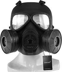 WISEONUS Taktikai Maszk Átlátszó Lencsével, Dupla Turbó Ventilátoros Párásodásgátló Airsoft és Paintball Védőfelszerelés, TPU Anyagból, Feke 4