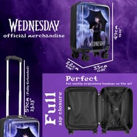 Wednesday Addams gurulós bőrönd gyerekeknek - Hivatalos kézipoggyász 4 kerekű 6