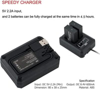 Canon LP-E6/E6N USB töltőadapter EOS R7, 5D, 6D, 7D, 90D kamerákhoz - Bontott 3
