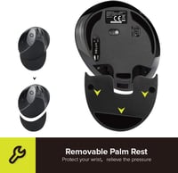 DeLUX M618G GX ergonomikus vezeték nélküli függőleges egér, csuklótámasszal, karpális alagút szindrómára 6