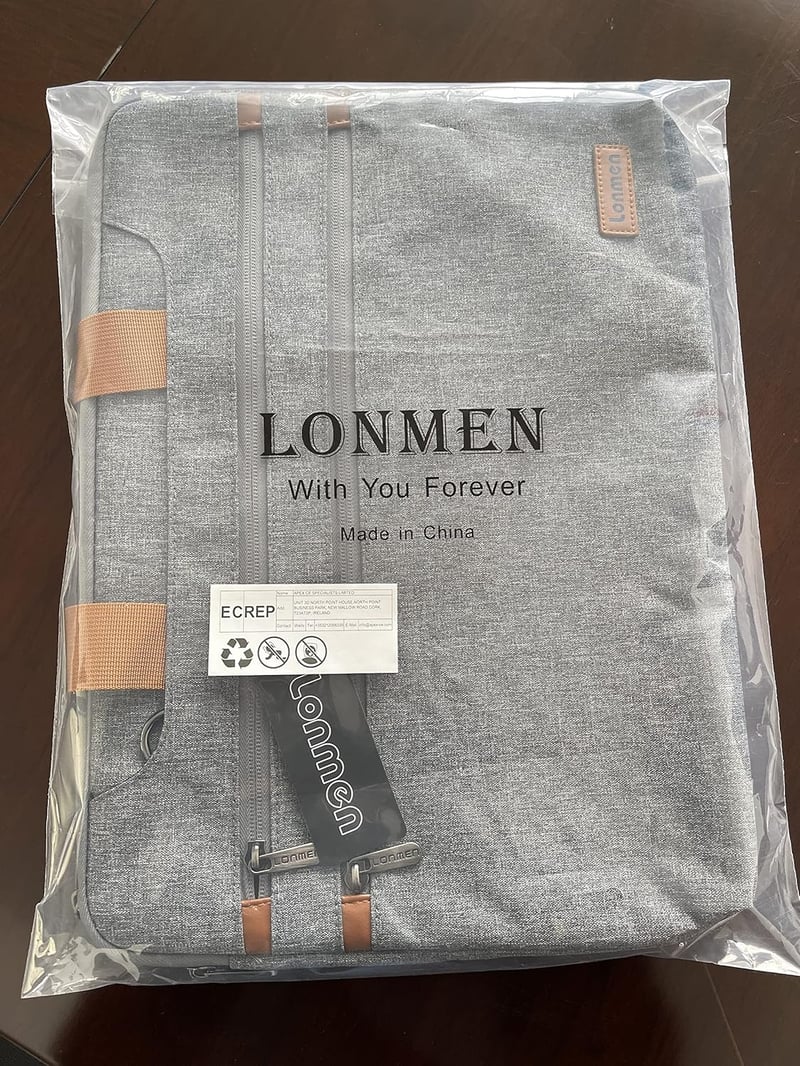 LONMEN 17,3" vízálló laptop táska fogantyúval és vállpánttal, Lenovo/Dell/HP/Acer/MSI/ASUS kompatibilis