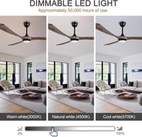 Ovlaim 183cm-es Fa Mennyezeti Ventilátor LED Világítással - Okos WiFi Vezérlés, Távirányító, 6 Sebesség, Tölgy-Fekete, DC Motor, Kültéri-Bel 2