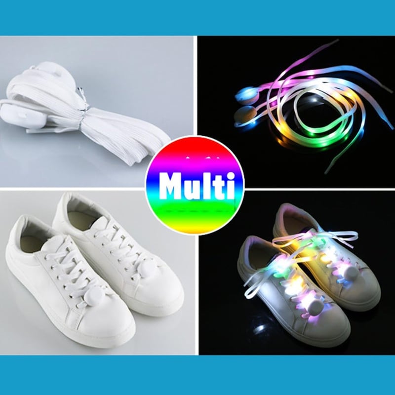 DoGeek LED-es színes cipőfűző, 110 cm, tánc, buli, görkorcsolya és futás