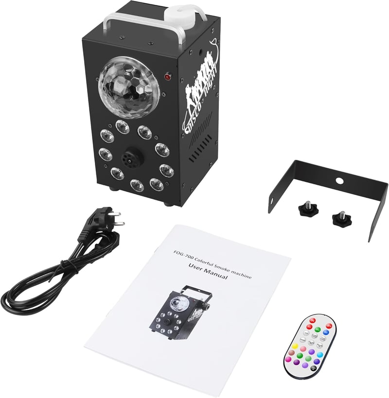 HOLDLAMP Ködgép 500W 8 LED Fénnyel RGB Színes Fényeffektekkel Távirányítóval Parti Halloween Esküvő Színpad Rendezvény
