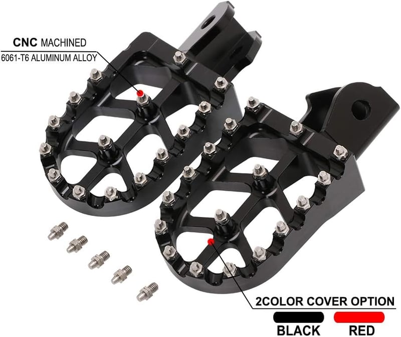 JFG RACING Motoros Lábtartó - CNC Alumínium Széles Pedálok Sur Ron Light Bee és CRF150F/230F Modellekhez, Fekete