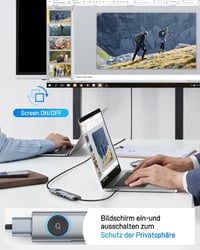 Acer 7-in-1 USB-C Hub - 4K@60Hz HDMI Adapter, 100W PD Töltés, 2 USB 3.0 Port, Kártyaolvasó, Képernyővezérlés - MacBook, Surface, iPhone Komp 3