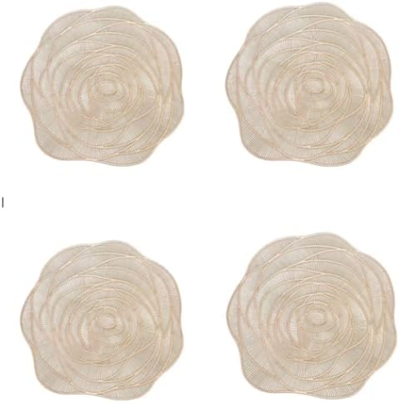 Arany rózsás asztalterítő szett - 4 db-os elegáns tányéralátét