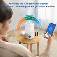 Levoit 3L Ultrahangos Párásító - Felültölthető, 360° Forgó Fúvóka, 19dB Halk Működés, 25 Órás Üzemidő, Okos Vezérlés, Aroma Diffúzor Hálószo 3