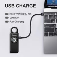 Thopeb Önvédelmi Kulcstartó - 130 dB Újratölthető Személyi Riasztó Szirénával és SOS LED Villogóval - Biztonsági Segélyhívó Nőknek, Idősekne 2