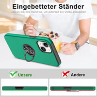 Huawei gyűrűs iPhone 14 tok beépített állvánnyal - zöld 8