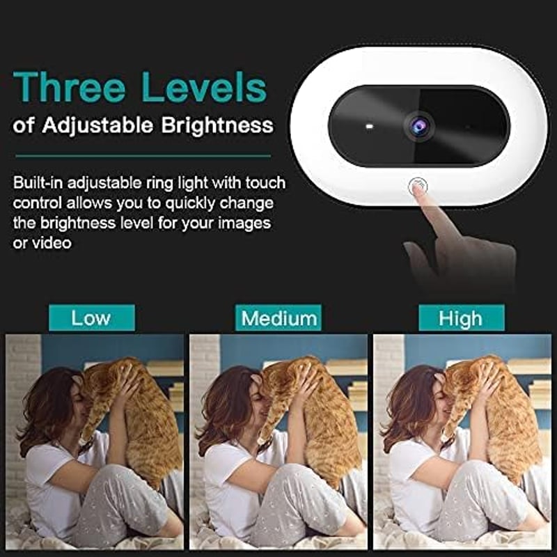 NexiGo StreamCam N930E Full HD webkamera gyűrűs fénnyel és lencsevédővel, autofókusszal