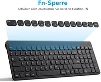 OMOTON vezeték nélküli billentyűzet és egér szett, Windows kompatibilis, QWERTZ, fekete 2