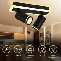 Újracsomagolt Modern Fekete LED Mennyezeti Lámpa 2xGU10 Meleg Fény 2