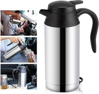 MAGT 12V 750ml Autós Vízforraló Bögre - Rozsdamentes Acél Utazó Termosz Kávéhoz, Teához - Automata Kikapcsolás, Jelzőfény, Ezüst 9