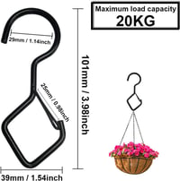 Lxoraziy 12db Erős S-Kampó Biztonsági Csattal - 10cm-es Fém Akasztó Konyhába, Műhelybe, Fürdőbe 2