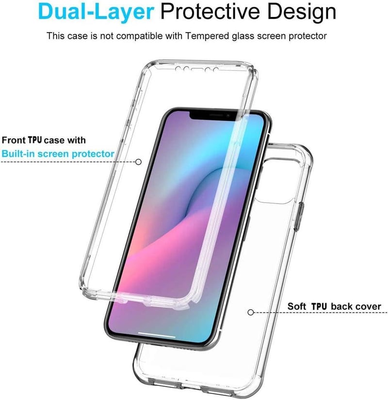 Apple iPhone 11 Pro Átlátszó Tok Beépített Kijelzővédővel