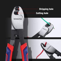 WORKPRO 210 mm-es Kábelvágó Alumínium és Réz Kábelekhez - Króm-Vanádium Acél, Puha Markolattal, Egykezes Használatra, 330g 3