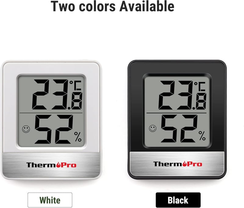 ThermoPro TP49 Digitális Mini Termo-Higrométer - Beltéri Hőmérséklet és Páratartalom Mérő Szobai Klímajelzővel, Fehér
