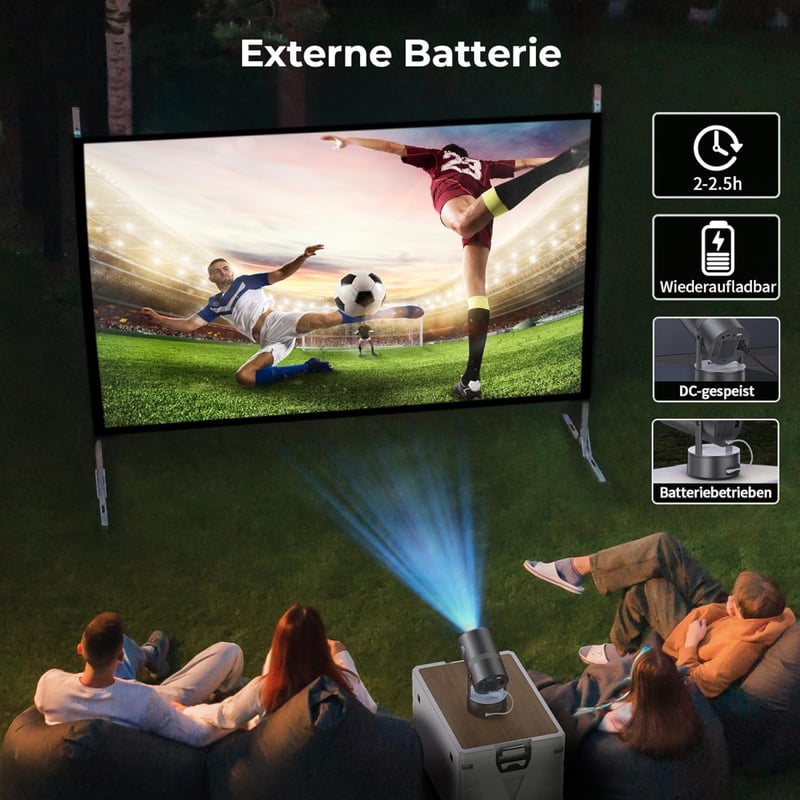 AUBOR MENTECH 4K Mini Projektor Beépített Akkumulátorral - WiFi 6, Bluetooth 5.2, Android OS, 150" Kijelző, Automatikus Keystone Korrekció, 