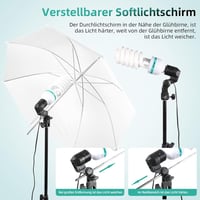 FGen Fotóstúdió Szett 2,6x3m Állvánnyal - Pamut Zöld Háttérvászonnal, 135W CFL és 85W LED Lámpákkal, Softbox Szett Termékfotózáshoz, Portréh 7