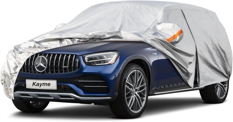 Kayme 6 rétegű vízálló SUV autótakaró, UV-védelem, cipzáras - X3, Q5, GLC, XC60, RAV4 kompatibilis