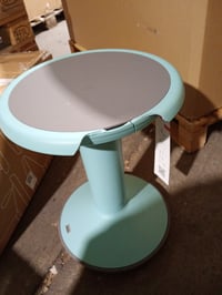 Taburet ergonomic Interstuhl UPis1, turcoaz pastel — defect, pentru piese: capac rupt, inutilizabil (stare: vezi a 2-a imagine) 3