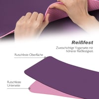 TOPLUS Jógaszőnyeg, Csúszásmentes Tornaszőnyeg Fitnesz és Pilates Edzéshez, 183x61x0,6 cm TPE Anyagú Edzőmatrac Hordozópánttal 6