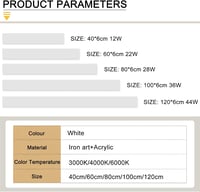 ZTWLEED 60 cm Modern LED Fali Lámpa - 22W, Három Színhőmérséklet (3000K/4000K/6000K), Fehér, Dimmelhető, Nappali, Hálószoba, Lépcsőház Világ 4