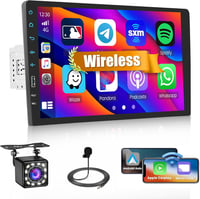 Hikity 1 DIN Autórádió 9" Érintőkijelzővel - Vezeték Nélküli CarPlay, Android Auto, Bluetooth, Tolatókamera, FM/AM, USB, Tükrözés, Kormányve 1