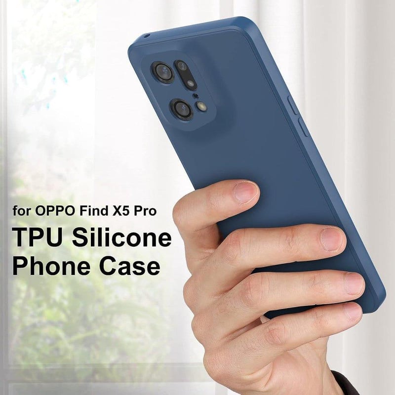 OPPO Find X5 Pro 5G kék szilikon védőtok - Foluu mikroszálas, ütésálló