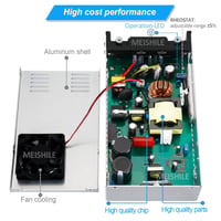 MEISHILE 12V 50A 600W Tápegység - Ipari Transzformátor LED Szalaghoz, 3D Nyomtatóhoz, Motorhoz - AC 230V/110V - Krokodilcsipeszes Csatlakozá 5