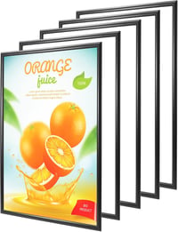 QWORK 5 db A1 méretű (59,4 x 84,1 cm) elölnyíló poszter keret, tükröződésmentes védőpanellel - 25 mm-es fekete alumínium profil 7