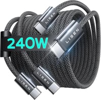 LISEN 240W Apple tanúsított USB-C kábel, 1m + 2m, fekete 1