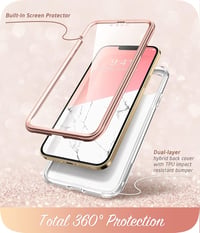 Apple iPhone 13 Pro Átlátszó-Rózsaszín Pillangós Szilikon Tok Kijelzővédővel 3