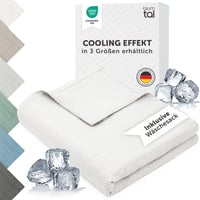 Blumtal Bambusz Hűsítő Takaró 150x200cm - Nyári Ágytakaró, Fehér - Bőrbarát, Könnyű, Légáteresztő - Oeko-Tex Tanúsított - Utazáshoz, Kanapér 1