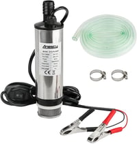 Edelstahl 12V-os üzemanyag és víz szivattyú autóhoz, 51mm, kivehető szűrővel és 3m átlátszó csővel 1