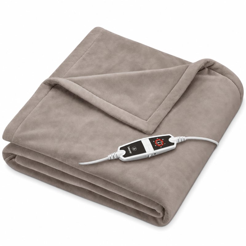 Elektrická vyhrievacia deka Beurer HD 150 XXL 200x150 cm taupe, 6 stupňov — chybná, na náhradné diely: kúrenie sa nespustí (stav: viď 2. obrázok)
