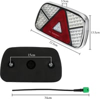 Yuanjoy LED teherautó hátsó lámpa szett, 6 pólusú, vízálló, E-jelzésű, 12-24V 2