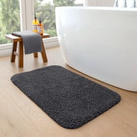 DEXI Csúszásmentes Fürdőszobai Szőnyeg 60x90 cm - Mosható, Nedvszívó Mikroszálas Fürdőszobai Kilépő Zuhanyzóhoz, Kádhoz, Sötétszürke 8