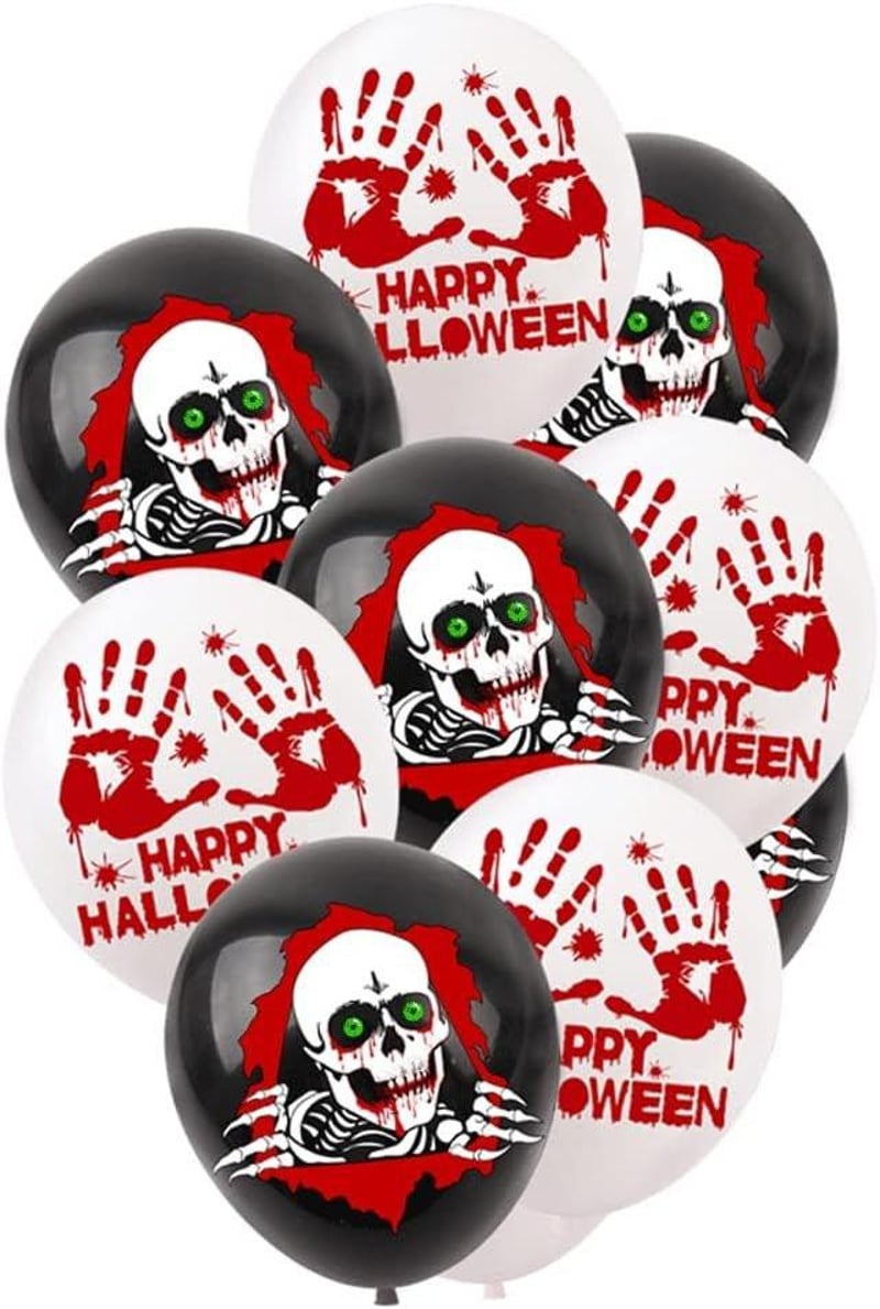Jioenyue Halloween Parti Dekor Szett - Lufik, Zászlók és Füzér