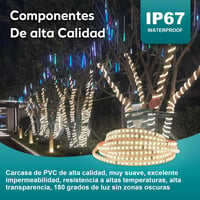 pcning LED Szalag 10m - 230V Fehér Kültéri Világítás, IP67 Vízálló, Öntapadós, Kapcsolóval, Nagy Fényerejű, Közvetlen Csatlakozású Dekoráció 2
