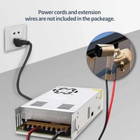 RUIZHI 12V 30A Kapcsolóüzemű Tápegység 360W - Univerzális Adapter LED Szalagokhoz, 3D Nyomtatókhoz, Számítógépes Projektekhez 7